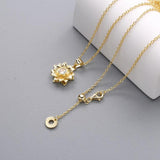 925 Silver Rotatable Sunshine Flower Necklace for Women