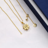 925 Silver Rotatable Sunshine Flower Necklace for Women