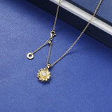925 Silver Rotatable Sunshine Flower Necklace for Women