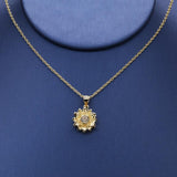 925 Silver Rotatable Sunshine Flower Necklace for Women