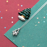 S925 Silver Christmas Tree Pendant Necklace for Women