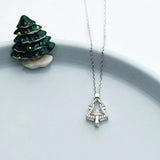 S925 Silver Christmas Tree Pendant Necklace for Women