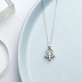 S925 Silver Christmas Tree Pendant Necklace for Women