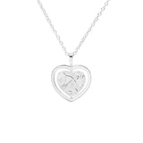 925 Silver Sagittarius Heart Pendant Choker Necklace