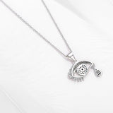 Sterling Silver Evil Eye Necklace with Zircon Eye Pendant