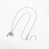 Sterling Silver Evil Eye Necklace with Zircon Eye Pendant