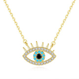 925 Silver Evil Eye Women Necklace Clavicle Chain Jewelry