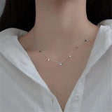 925 Silver Choker Tassel Star Moon Pendant Necklace for Women