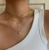 925 Silver Paper Clip Chain Necklace for Women