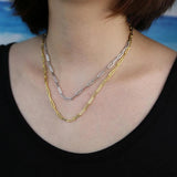 925 Silver Paper Clip Chain Necklace for Women