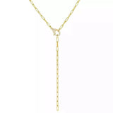 925 Silver CZ Diamond Long Y Lariat Necklace