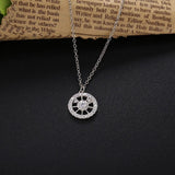 925 Sterling Silver Crystal Pendant Long Chain Necklace for Women Wedding
