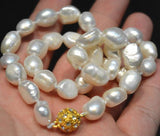 Baroque Pearl Necklace 9-10mm Irregular Shape 18in