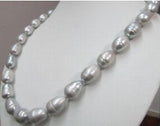 Tahitian Gray Pearl Necklace 18'' 9-10mm 14K Clasp