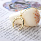 925 Sterling Silver Roman Horn Moon Necklace Pendant Graduation Gift