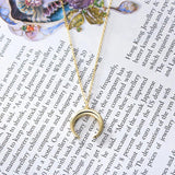 925 Sterling Silver Roman Horn Moon Necklace Pendant Graduation Gift