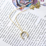 925 Sterling Silver Roman Horn Moon Necklace Pendant Graduation Gift