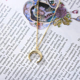 925 Sterling Silver Roman Horn Moon Necklace Pendant Graduation Gift