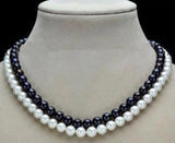7-8mm 2Row Natural Pearl Necklace 17-18''