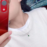 Water Drop Green Diopside Gemstone Pendant 925 Silver Plated