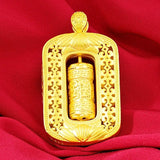 18K Buddhism Pendant Necklace Sets for Women Men Fine Jewelry