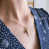 925 Silver Double Key Necklace Graduation Jewelry