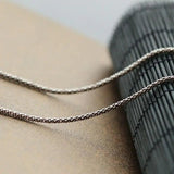 S925 Sterling Silver Necklace Thai Silver Chain Retro Vintage Men Women