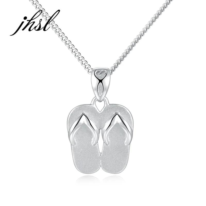 Sterling Silver Necklace & Slippers Pendant