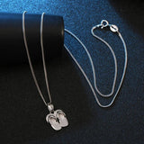 Sterling Silver Necklace & Slippers Pendant