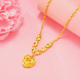 24k Plated Necklace High Inverted Heart Necklace