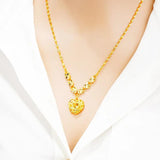 24k Plated Necklace High Inverted Heart Necklace