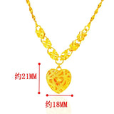 24k Plated Necklace High Inverted Heart Necklace
