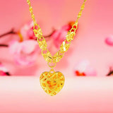 24k Plated Necklace High Inverted Heart Necklace