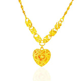 24k Plated Necklace High Inverted Heart Necklace
