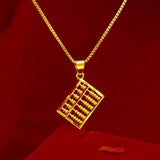 14K Abacus Pendant Choker Necklace for Women