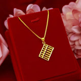14K Abacus Pendant Choker Necklace for Women