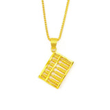 14K Abacus Pendant Choker Necklace for Women