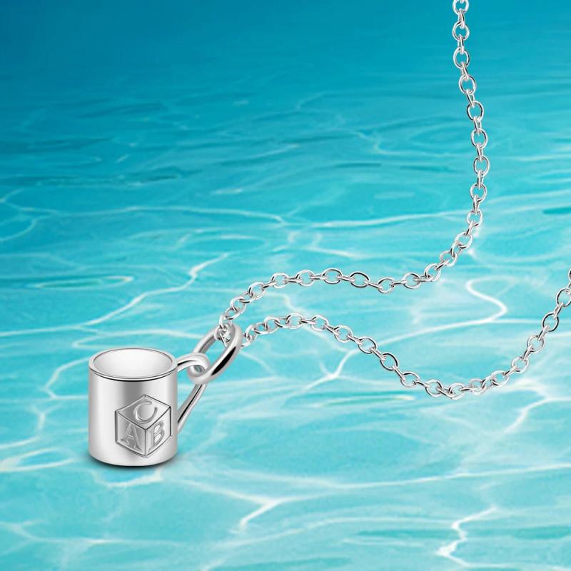 925 Silver Cup Pendant Choker Necklace for Women