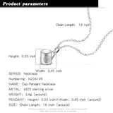 925 Silver Cup Pendant Choker Necklace for Women