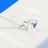 925 Silver Cup Pendant Choker Necklace for Women