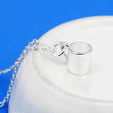925 Silver Cup Pendant Choker Necklace for Women