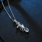 S925 Sterling Silver Necklace with Novelty Animal Pendant for Girls