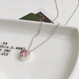 SHANICE S925 Love Necklace Pink Zircon High-end Clavicle Chain