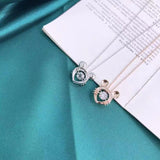 925 Silver Lucky Rat Pendant Necklace with Zircon Ashake Mouse