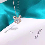 925 Silver Lucky Rat Pendant Necklace with Zircon Ashake Mouse