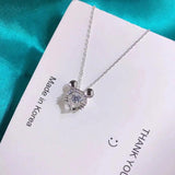 925 Silver Lucky Rat Pendant Necklace with Zircon Ashake Mouse