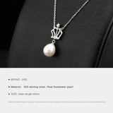 925 Silver Crown Pearl Necklace Pendant for Women