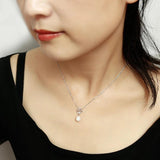 925 Silver Crown Pearl Necklace Pendant for Women