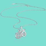 925 Silver Necklace Cherry Pendant Wave Chain Size 40+5cm Jewelry