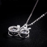 925 Silver Necklace Cherry Pendant Wave Chain Size 40+5cm Jewelry